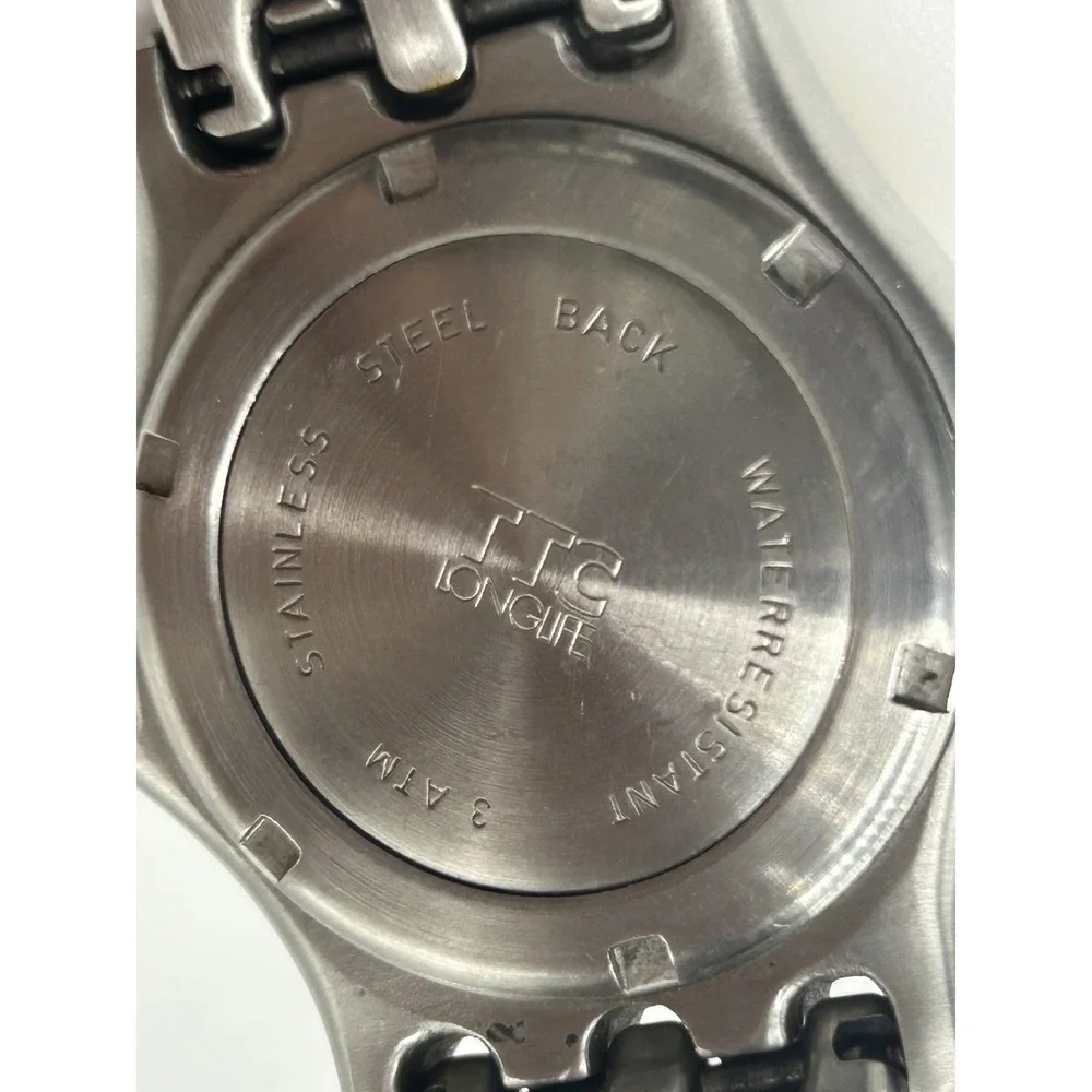 Vintage Wittnauer TT  Longlife 100m‎ Time Date Quartz Two Tone Men Watch W Box